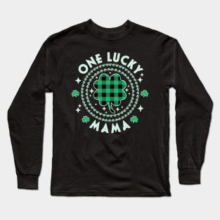 One Lucky Mama Irish St Patricks Day Shamrocks Green Funny Long Sleeve T-Shirt